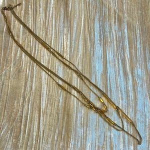 J Crew Three Strand Gold Necklace
